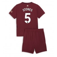 Camisa de Futebol Manchester City John Stones #5 Equipamento Alternativo Infantil 2024-25 Manga Curta (+ Calças curtas)